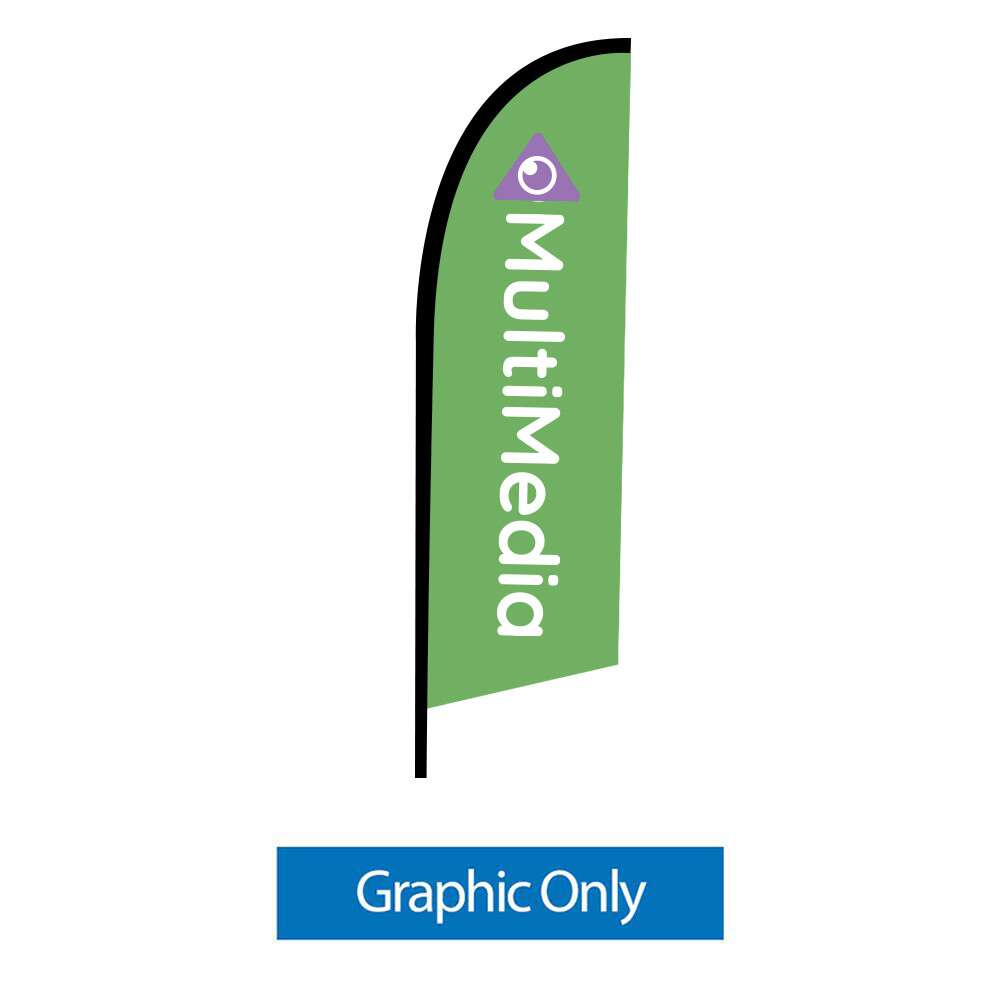 8.25 ft. Small Falcon® Flag — Graphic Only / Single Sided / X / Base